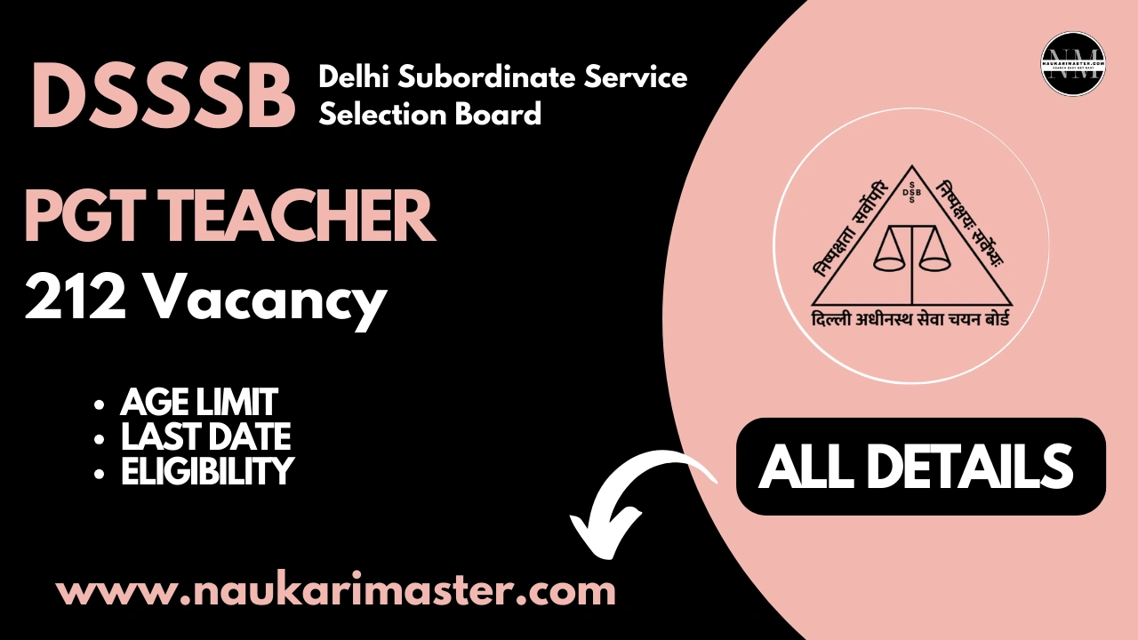 DSSSB Delhi PGT Teacher Vacancy 2025